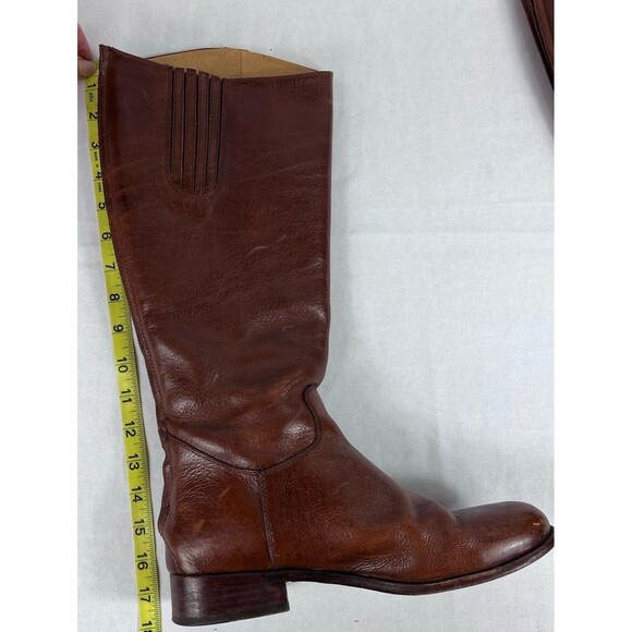 Rare Vintage Ariat Tall Brown Riding Boots Rear Zip Leather Sole 10010507 8 - Picture 11 of 12